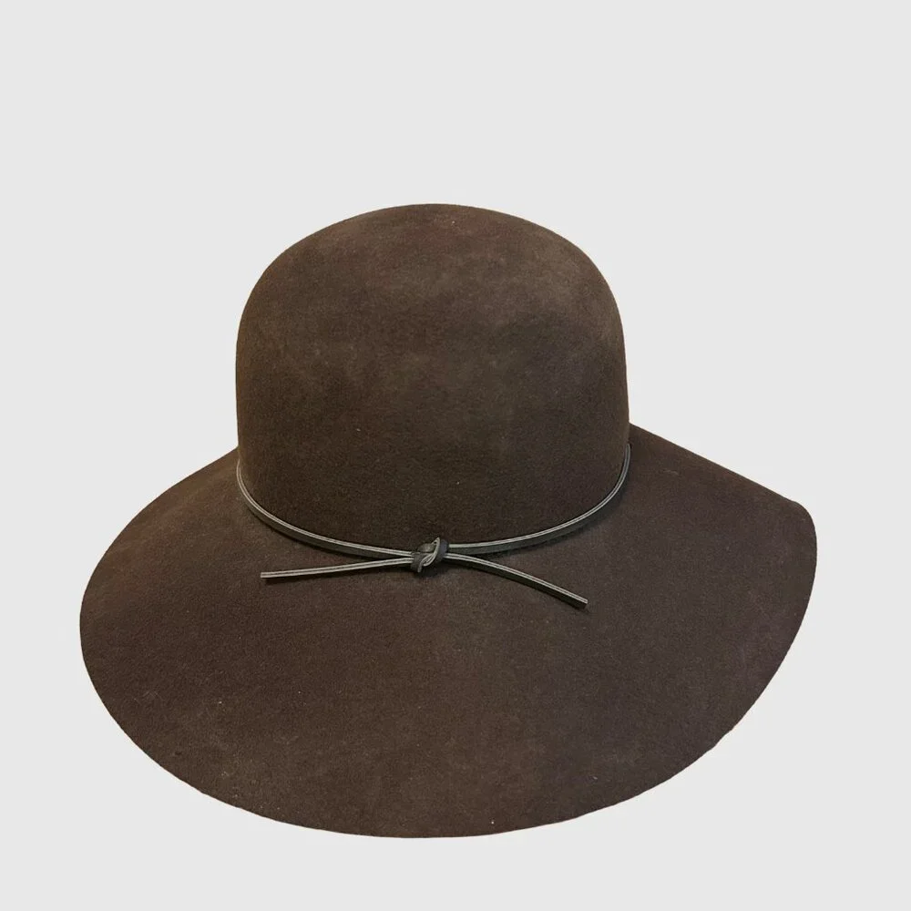 Aritzia Talula 'The Baylis' 100% Wool Floppy Brim Hat - Espresso - US S/M - Picture 3 of 5